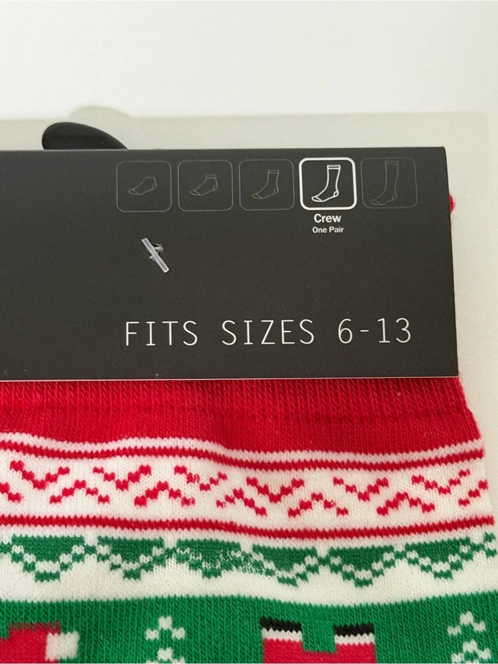 Odd Sox Men’s Christmas Fair Isle Dress Socks - Red & Green